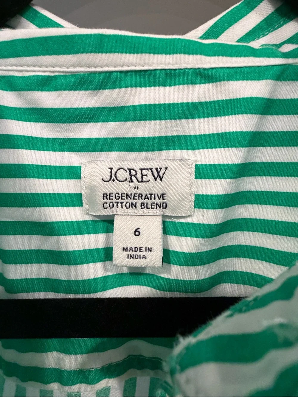 J Crew Green Striped Button-Front Maxi Dress
